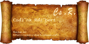 Csánk Róbert névjegykártya